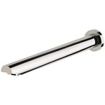 Phoenix Vivid wall bath outlet in polished chrome, angled 300mm wall spout, side view