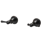 Phoenix Nostalgia lever wall top assemblies in antique black, shown as a pair of wall-mounted taps on white background