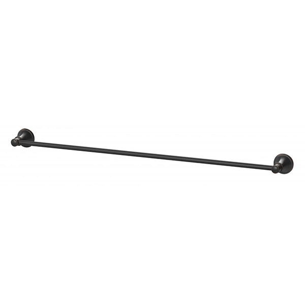 Phoenix Nostalgia single towel rail 760mm in antique black, wall-mounted bathroom accessory on white background