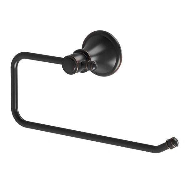 Phoenix Nostalgia hand towel holder in antique black, wall-mounted bathroom accessory with round base and towel rail