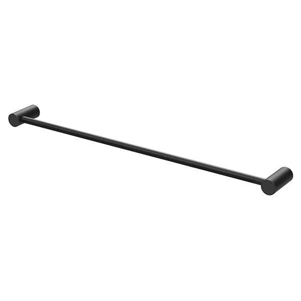 Phoenix Vivid Slimline single towel rail in matte black, shown on a white background
