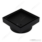 ART Australia Bermuda black floor waste tile insert, square recessed drain grate, angled view