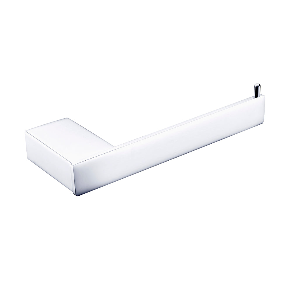Nero Celia chrome toilet roll holder with clean modern rectangular design, shown on white background