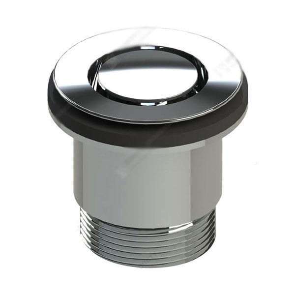 ART Australia 40mm chrome bath pop down plug and waste, round flush-top waste fitting on white background