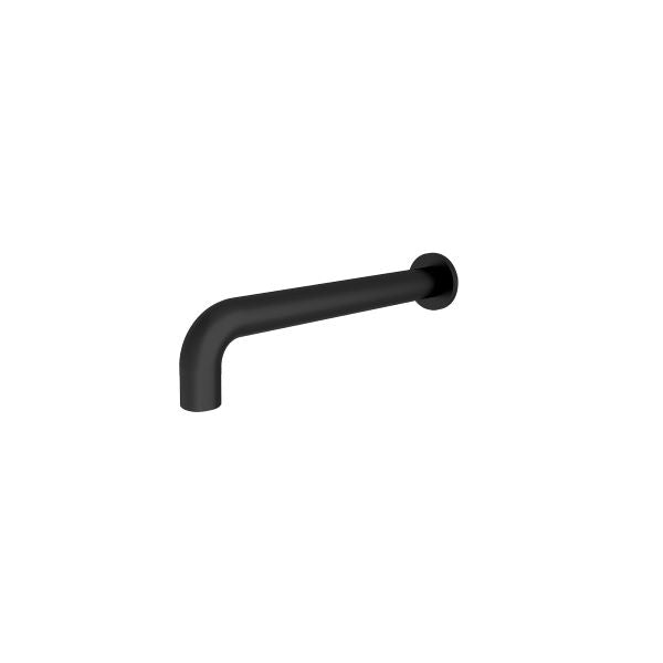 Nero Dolce matte black basin/bath spout, straight 215mm wall-mounted tap