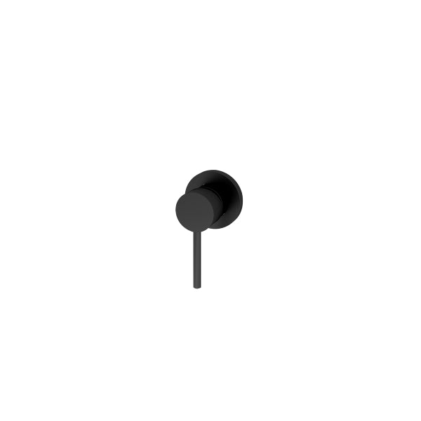 Nero Dolce shower mixer in matte black, round wall-mounted tap with single lever handle
