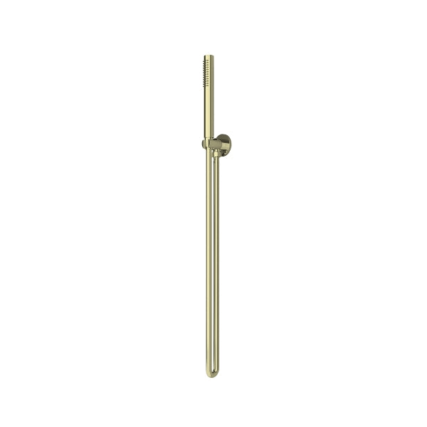 Nero Slim hand shower on bracket, brushed gold, slim wall-mounted shower rail
