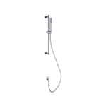Nero Dolce chrome shower rail with slim hand shower and hose, wall-mounted, shown front on white background