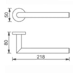Nero Dolce hand towel holder technical drawing in brushed nickel finish, showing wall plate and 218mm projection