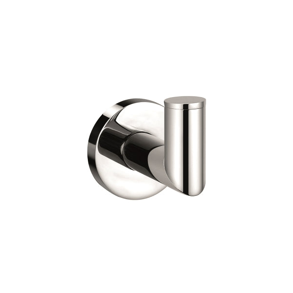 Nero Dolce chrome robe hook with round wall base and cylindrical hook