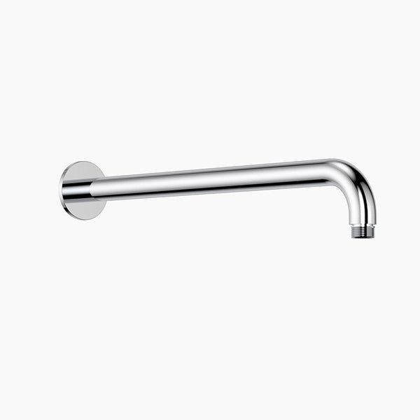Clark right angled shower arm, chrome, wall-mounted 400mm arm with round wall plate