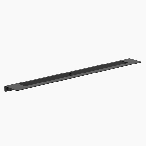 Clark Square single towel rail in matte black, 600mm wide, shown on a white background.