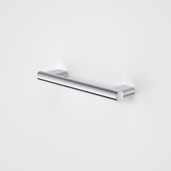 Caroma Opal 300mm straight grab rail, polished chrome support rail for bathroom accessibility, shown on white background