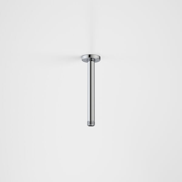 Caroma 200mm chrome ceiling shower arm, vertical round brass arm for overhead shower installation
