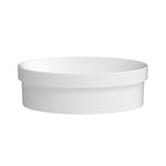 ADP Chandler round semi inset basin in matte white, front view on white background