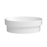 ADP Monica round semi inset basin in matte white ceramic, front view on white background