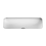 ADP Hope white gloss rectangular under counter basin, front view with no taphole
