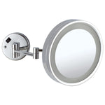 Thermogroup Ablaze chrome 3x magnifying shaving mirror with arm and cool light, wall-mounted round mirror