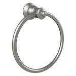Fienza Lillian brushed nickel towel ring with heritage-style wall mount, shown on a white background