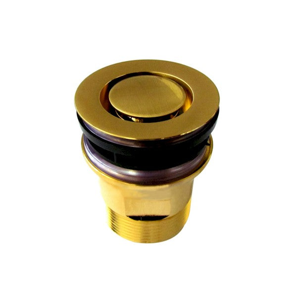 ART Australia round brushed gold pop down basin plug and waste, 32mm, on white background