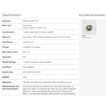Oliveri Endeavour undermount stainless steel single bowl sink specifications and included basket waste