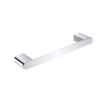 Nero Bianca chrome hand towel rail with slim contemporary rectangular bar and rounded wall mounts