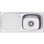 Oliveri Martini stainless steel single bowl topmount sink with left drainer and taphole