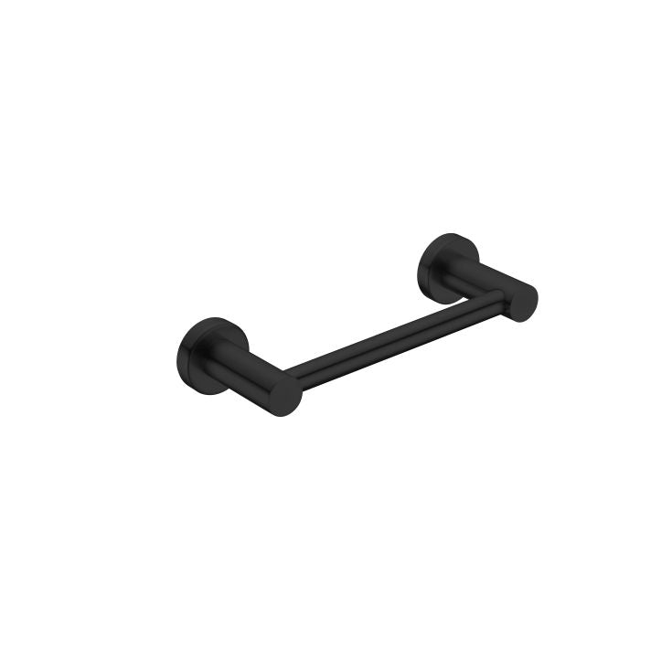 Nero Mecca hand towel rail, matte black, wall-mounted bathroom accessory on white background