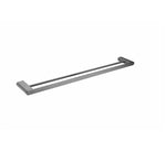 Nero Bianca double towel rail in gunmetal finish, 800mm wall-mounted bathroom accessory