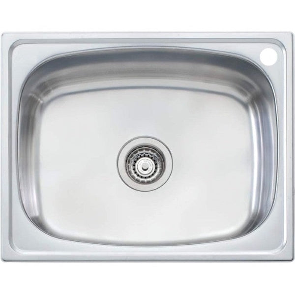 Oliveri stainless steel laundry tub, topmount rectangular sink with 1 tap hole and centre waste