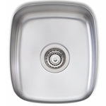 Oliveri Endeavour stainless steel single bowl undermount kitchen sink, top view with centred waste drain