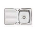Oliveri stainless steel single bowl topmount kitchen sink with left drainer and 1 tap hole, top view