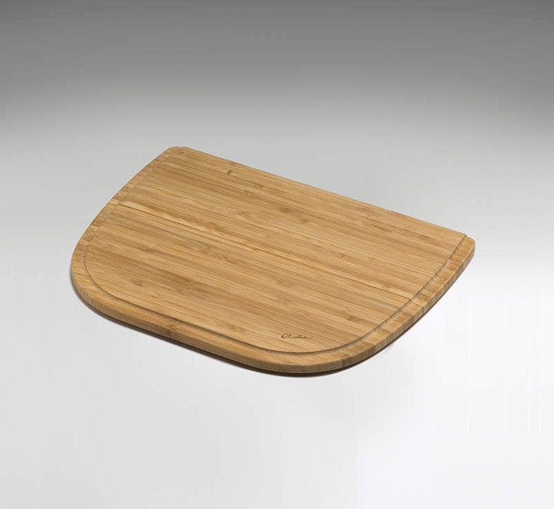 Oliveri Monet bamboo chopping board with rounded corners, shown on a white background