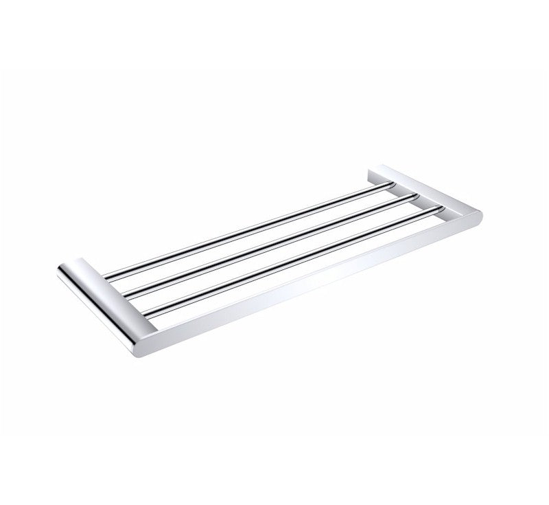 Nero Bianca chrome towel rack with four bars, shown on a white background in a product view