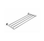 Nero Mecca chrome towel rack with four bars, wall-mounted bathroom accessory