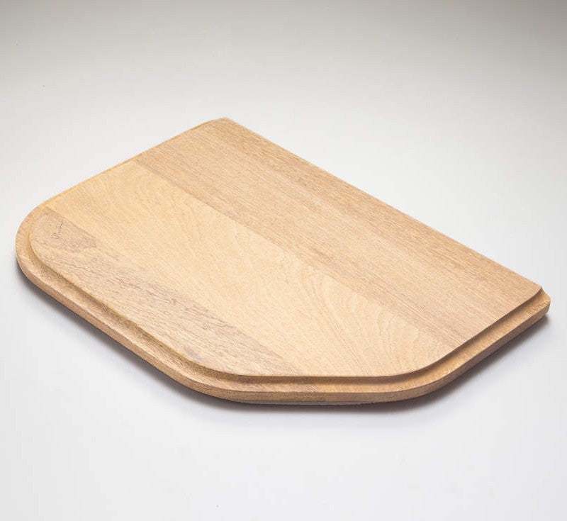 Oliveri bamboo chopping board with rounded corner, natural wood finish, top view on white background