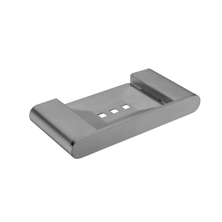 Nero Bianca wall-mounted soap dish holder in gunmetal, modern rectangular stainless steel bathroom accessory