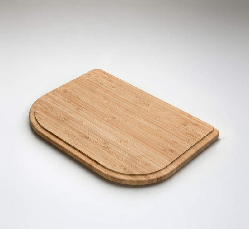 Oliveri bamboo chopping board with rounded corners, shown in angled product view on white background