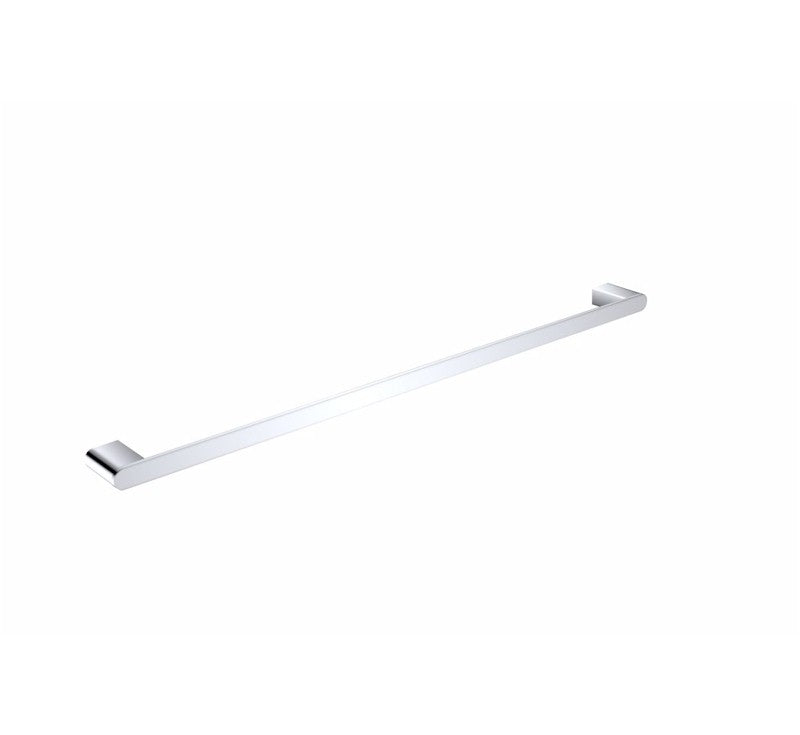Nero Bianca single towel rail, 800mm chrome finish, modern wall-mounted bathroom accessory on white background
