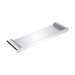 Nero Bianca chrome shower shelf with modern slim rectangular design and slotted base in a polished finish