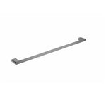 Nero Bianca 800mm single towel rail in gun metal, modern wall-mounted bathroom accessory on white background