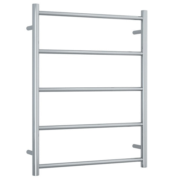 Thermogroup polished stainless steel non-heated round towel rail, 5-bar, 630 x 800mm, front view
