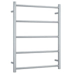 Thermogroup polished stainless steel non-heated round towel rail, 5-bar, 630 x 800mm, front view