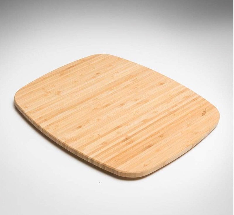 Oliveri bamboo chopping board, rounded rectangular main bowl board in light natural finish