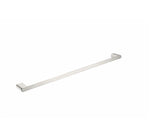Nero Bianca single towel rail, brushed nickel, straight modern wall-mounted rail on white background