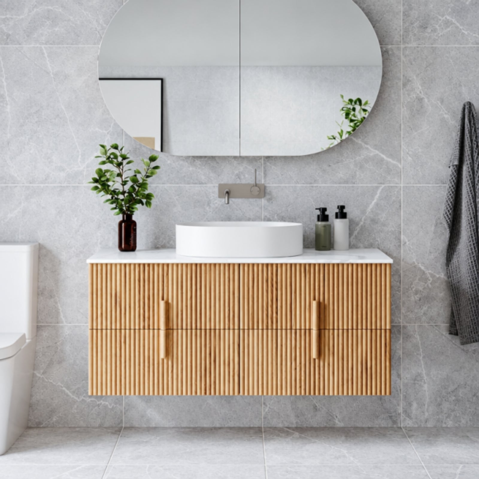 Ingrain Contoured Ash Wall Hung Vanity
