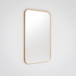 Ingrain timber framed rectangular mirror in ash finish, wall hung portrait view with rounded corners