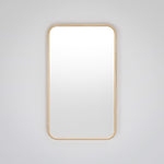 Ingrain timber framed rectangular mirror with ash woodgrain finish, shown wall mounted in portrait orientation