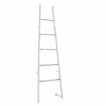 Thermogroup Jeeves Tangent L chrome heated towel rail, tapered ladder style with 5 bars, front view on white background
