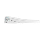 Lafeme Thea luxury bidet toilet seat in gloss white, side view with control dial and remote buttons visible